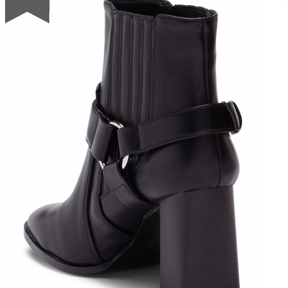 BCBGeneration {7.5} Booties Vegan Black Block Heel - Picture 4 of 7